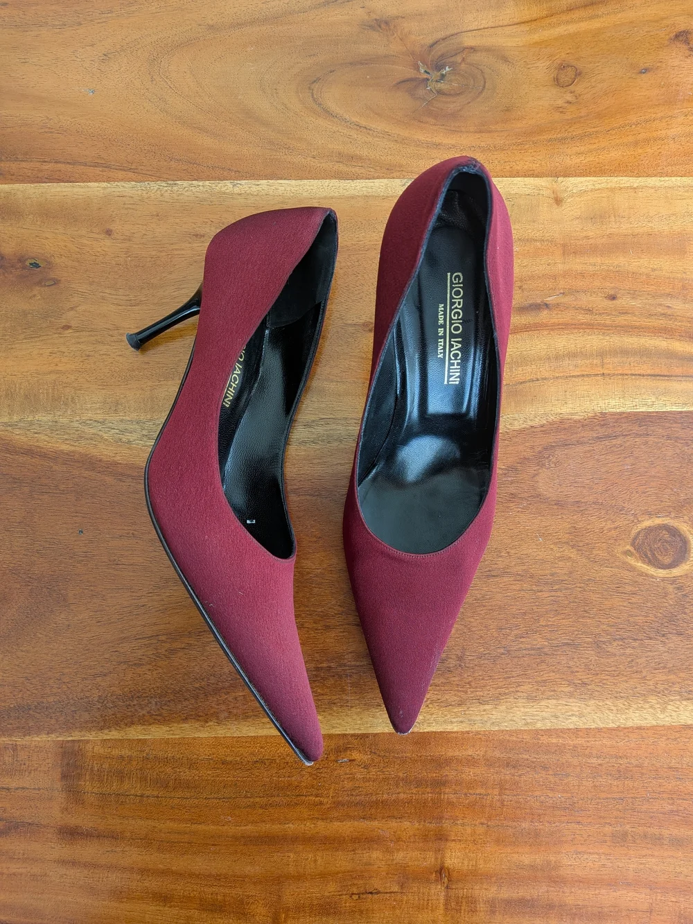 Burgundy Pointed-Toe Heels
